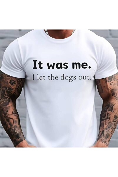 212Wear تي شيرت بتصميم مرح "I Let The Dog Out" باللونين الأخضر والأبيض، ناعم ...
