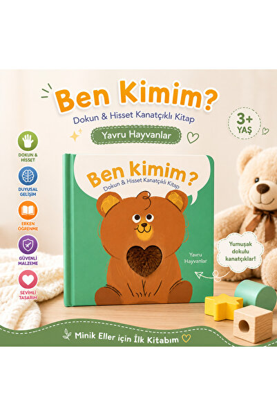 ela777 Eğitici Dokun Hisset Yavru Hayvanlar Kitabı 🐻