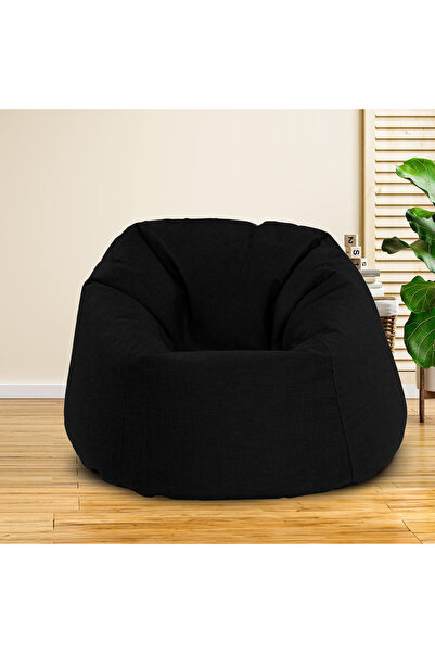 In House Solly Linen Bean Bag Chair - Small - Black