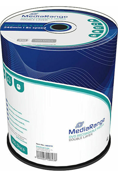 MediaRange DVD+R înregistrabili 8x Dual Layer 8.5GB Cutie tip cake box 100 bu...