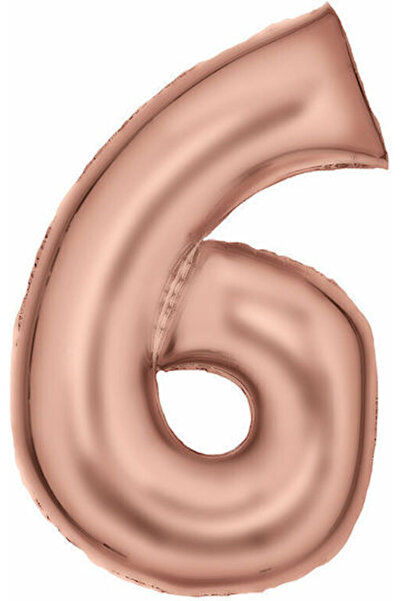 Balloon Folie Jumbo Numărul 6 Rose Gold 86cm