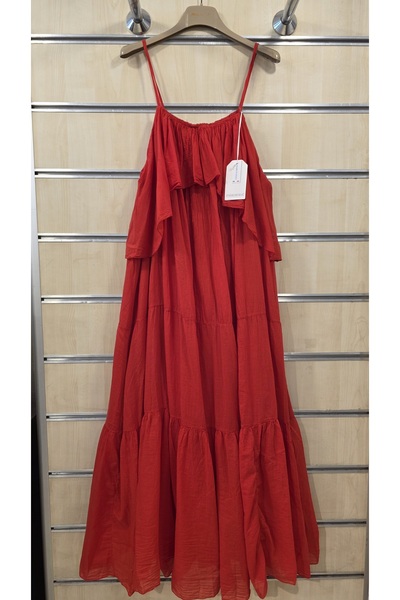 Park Moda Cotton Long Italian Dress with Rope Straps