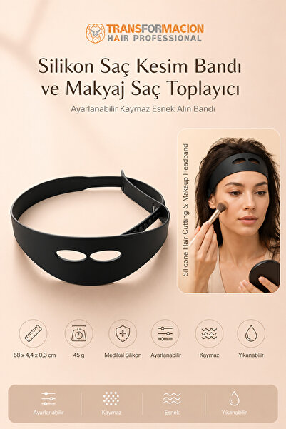 Transformacion Silikon Saç Kesim Bandı ve Makyaj Saç Toplayıcı - Ayarlanabili...