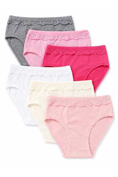 Bulut Anne ve Çocuk Panties for Girls Color 6-Pack 95% Cotton 5% Elastane Briefs