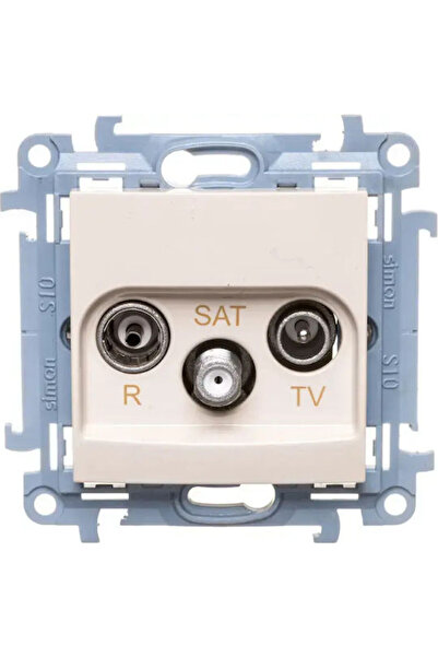 Kontakt-Simon Simon 10 Mufă antenă R-tv-sat cu trecere prin orificiu Crem Ip2...