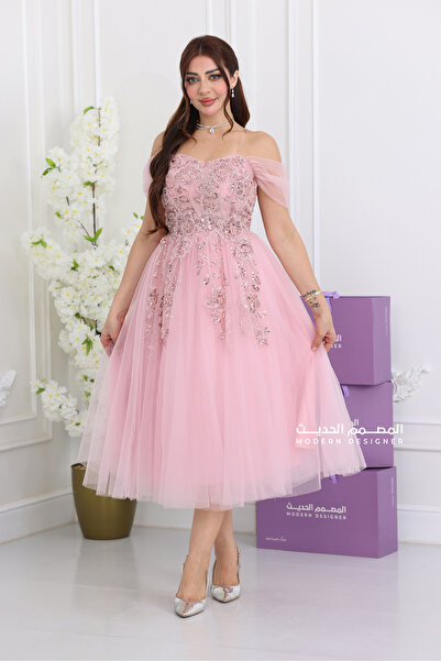 modern designer High-End Evening Party Midi Dress