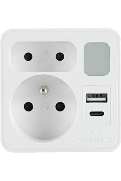 Plastrol Prelungitor cu USB-A și 1 USB-C, fără cablu