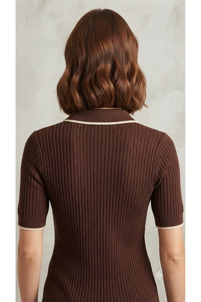 Generic Brand Knitwear Short Sleeve Polo Neck T-Shirt Hn1470