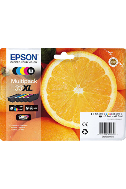 EPSON Pachet original 33XL cu 5 cerneală pentru imprimante inkjet, culori fot...