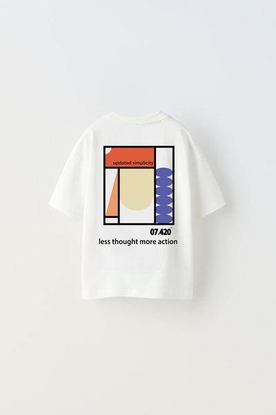 STYKEER Μπλουζάκι Unisex Oversize με σχέδιο Μωσαϊκό, Φαρδιά Γραμμή, Oversize