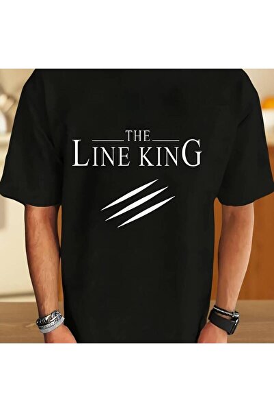 2mcup تي شيرت Mn'S Th LINE KING بتصميم جرافيك، يتميز بتصميم أبيض جذاب برقبة د...