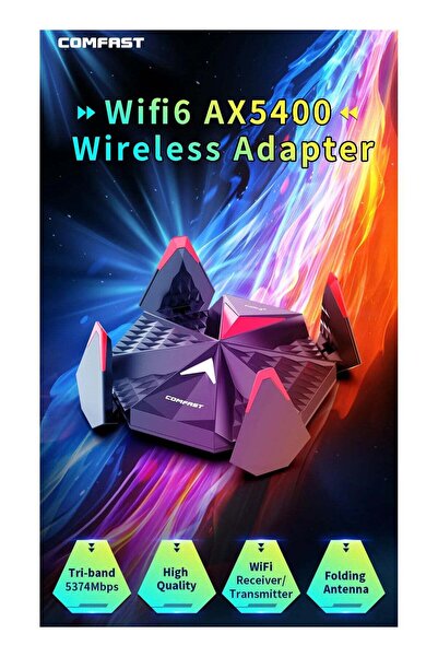 Comfast 5400Mbps USB 3.0 Wifi 6 Adapter 2.4G/5G/6G Game Wi fi Receiver Dongle...