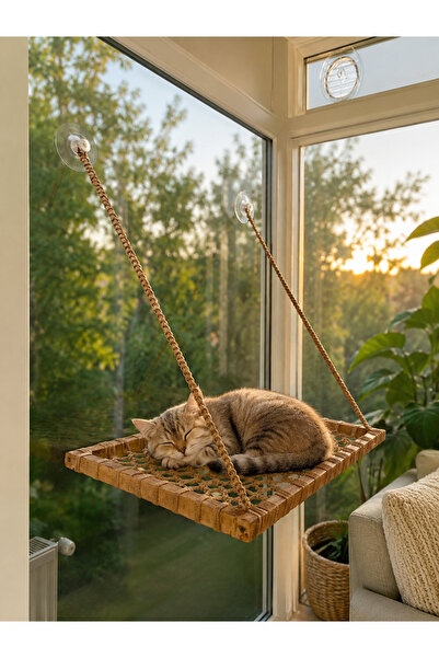 AHŞAP Kedi Yatağı El İşciliği Örgü yatak