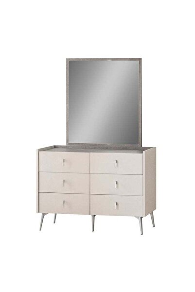 Danube Home Gotham 6 Drawer Dresser With Mirror - Grey