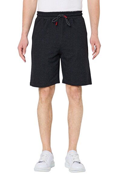 mmetalic Men's Relaxed Fit Shorts with Side Pockets and Elastic Waistband