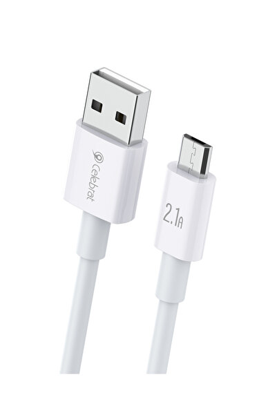 Celebrat καλώδιο Micro USB σε USB CB-24M, 10.5W, 1.2m, λευκό