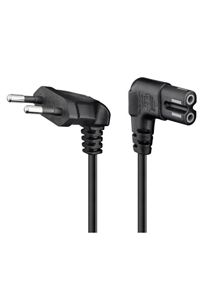 goobay καλώδιο τροφοδοσίας Euro 56588, γωνιακό, 2x0.75 mm², 0.5m, μαύρο