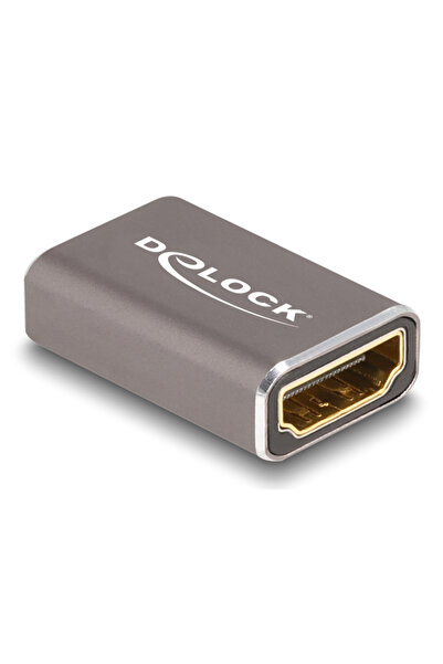 DELOCK αντάπτορας HDMI 60078 με Ethernet, 8K/60Hz, μεταλλικός, γκρι