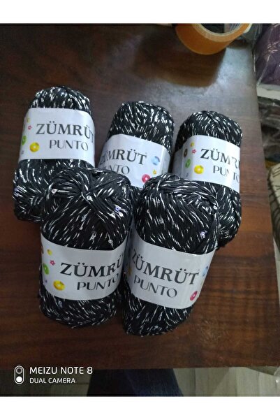 Zümrüt Punto Black 5 Pieces of Sequins Gray Glitter String Colar: 1114-2
