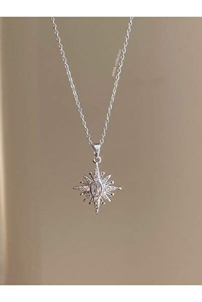 Petek Collection Steel Jewelled Polar Star Necklace
