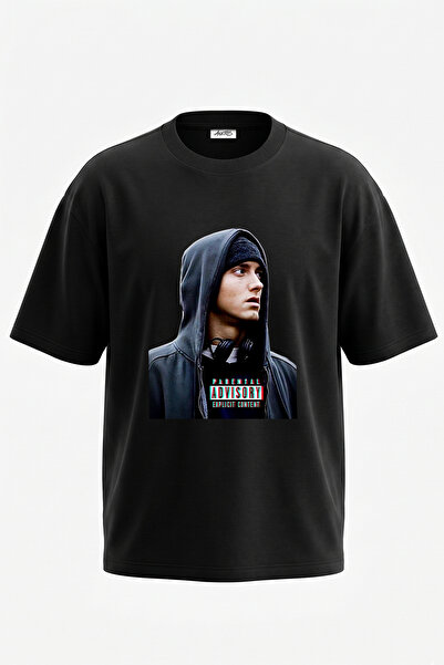 Anetos Μπλουζάκι Eminem με σχέδιο Parental Advisory, τυπωμένο, unisex, oversi...