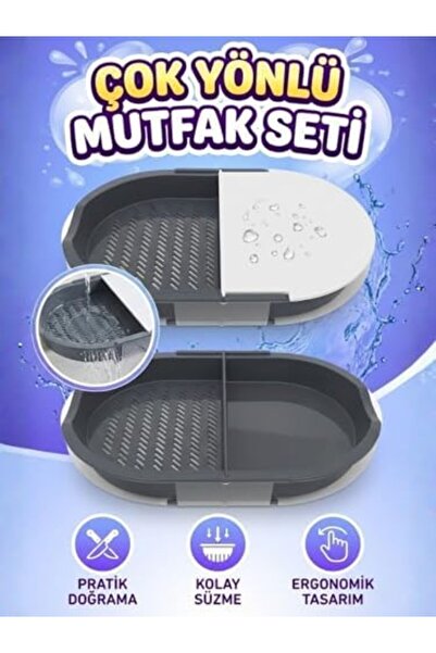 Yıldızan Msa Shop Cutting Board with Double Chamber and Strainer, Multi-Purpo...