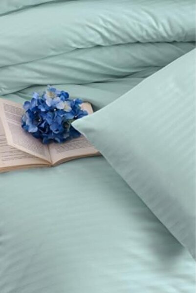Yıldızan Msa Shop Double Duvet Cover Set Cotton Satin Striped 100% Cotton 200...