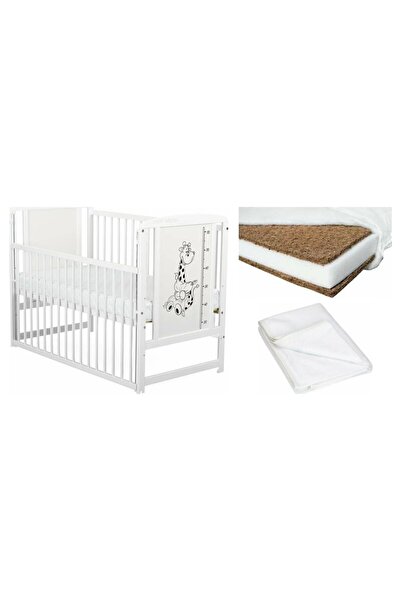 Babyneeds Set Patut din lemn bebe Babyneeds, Timmi Girafa cu laterala culisan...