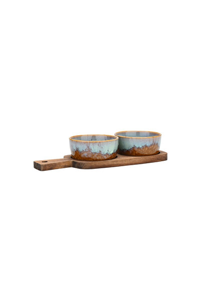 Estia Home Art Estia Δίσκος Σερβιρίσματος Allure Με 2 Κεραμικά Μπολ