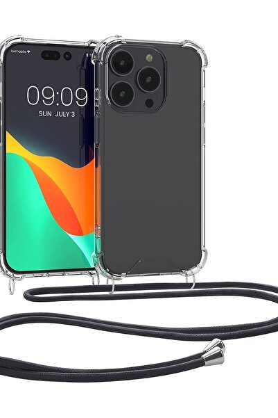 KWmobile Διάφανη Θήκη Σιλικόνης με Λουράκι Λαιμού - Apple iPhone 14 Pro - Tra...