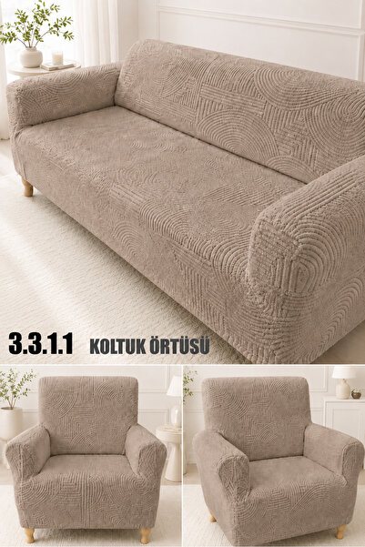 uzhanem 3+3+1+1 Stretch Elastic Flexible Washable Wellsoft Sofa Cover Set – S...