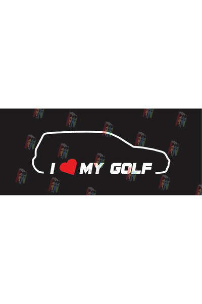 Amo-Stickers Обичам моя GOLF 25см черен