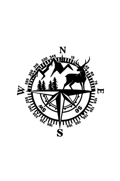 Amo-Stickers Стикер Офроуд Компас Приключение 10 70см Бял