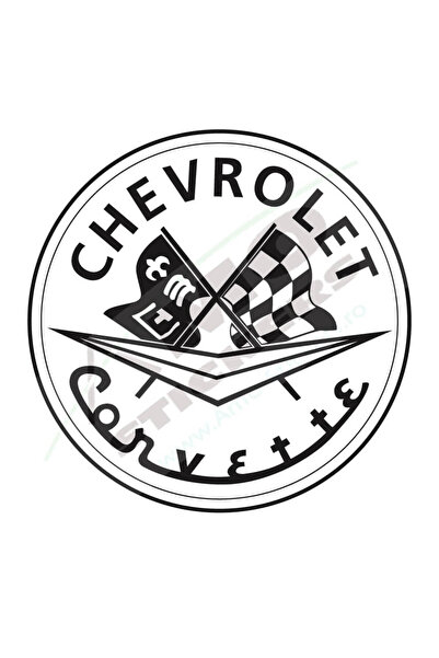 Amo-Stickers Chevrolet Corvett 25cm Gri inchis