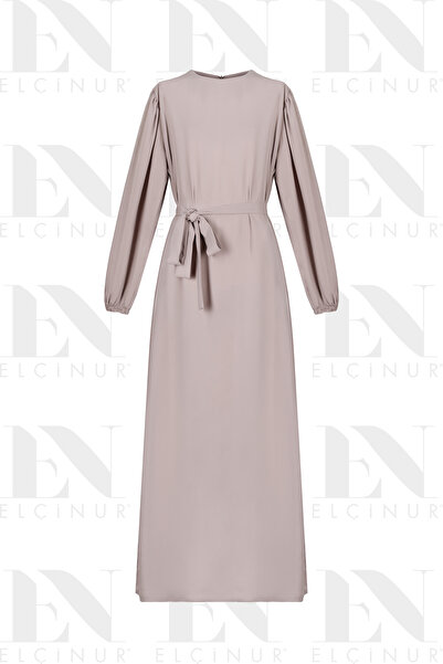 ELÇİNUR 26250 Belted Silk Dress