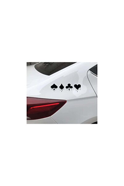 Amo-Stickers Модерен стикер за кола с покер мотив, 45 см, черен
