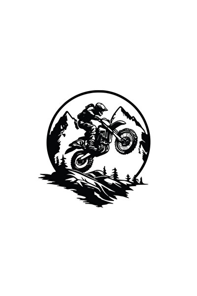 Amo-Stickers Αυτοκόλλητο Μότοκρος 2 30εκ. Σκούρο Γκρι