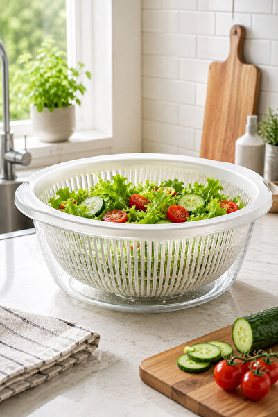 Emofom Large Size Strainer Container 10.5 Lt Badyalı Strainer Set & Pasta Str...