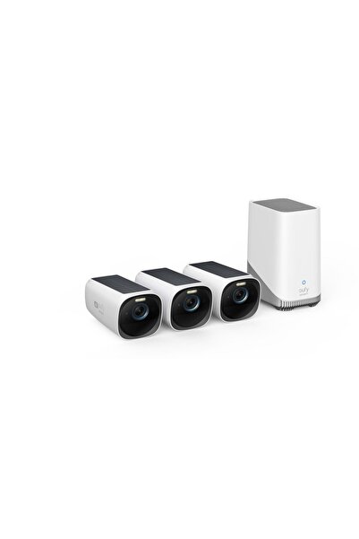eufy Kit supraveghere video eufyCam 3 S330, 4K Ultra HD, Incarcare solara, Bi...