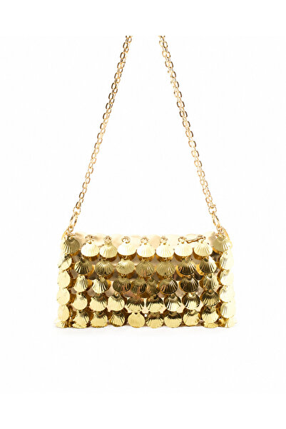 Moom Bag Women's Gold Sequined Chain Shoulder Bag