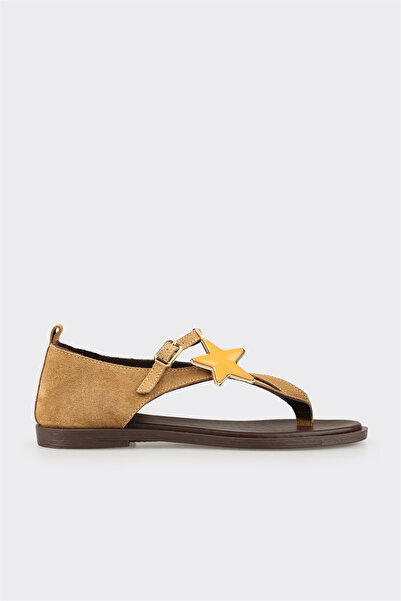 Elle Shoes Naturel Deri Kadın Sandalet