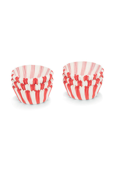 Patisse Set 200 hartii de copt pentru briose, 5 cm, dungi alb si rosu -