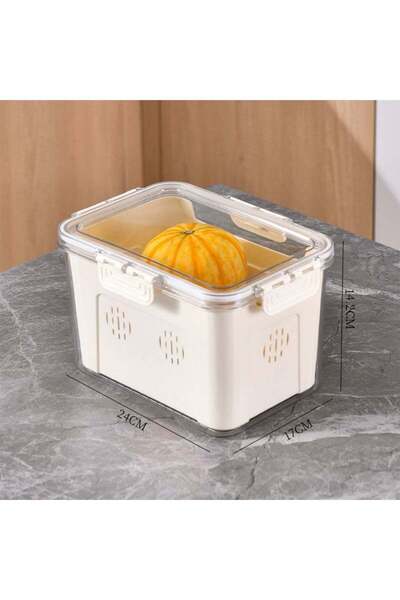 Danube Home Proo Fridge Food Container with 1 Basket – Clear Stackable Refrig...