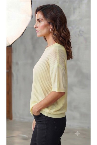 Pollena Thin Knitwear Loose Short-Sleeved Shawl Mesh Hn1467