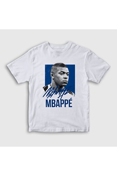 Presmono Unisex Kids White Signature Kylian Mbappe Football T-Shirt 615758Tt