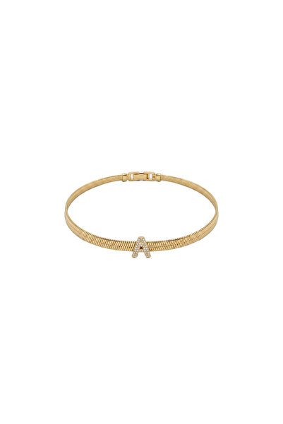 Charmist Çelik Üzeri Altın Kaplama Monogram Gold Harf Bileklik - A