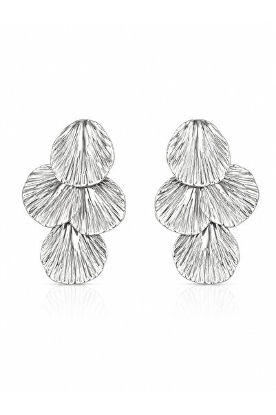 Angelovia Leaf Silver Steel Women's Earrings