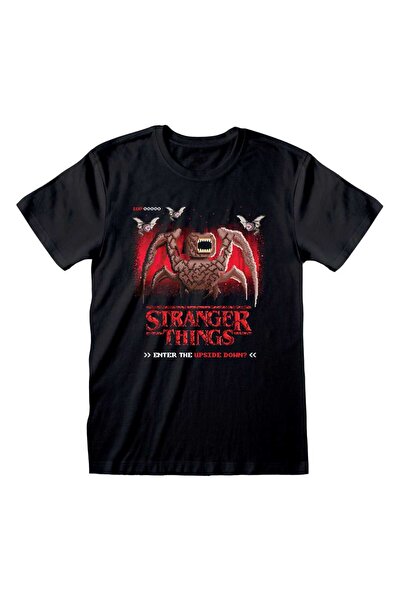 Heroes inc Tricou Heroes Inc, model Upside Down Stranger Things, negru, L