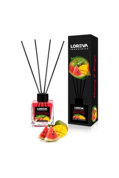 LOREVA Odorizant de cameră cu bețișoare, Aromă puternică de pepene verde și m...