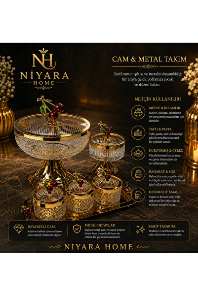 Niyara home Cam & Metal Tool Set +0O*0O+. The Elegance of Glass and the Durab...
